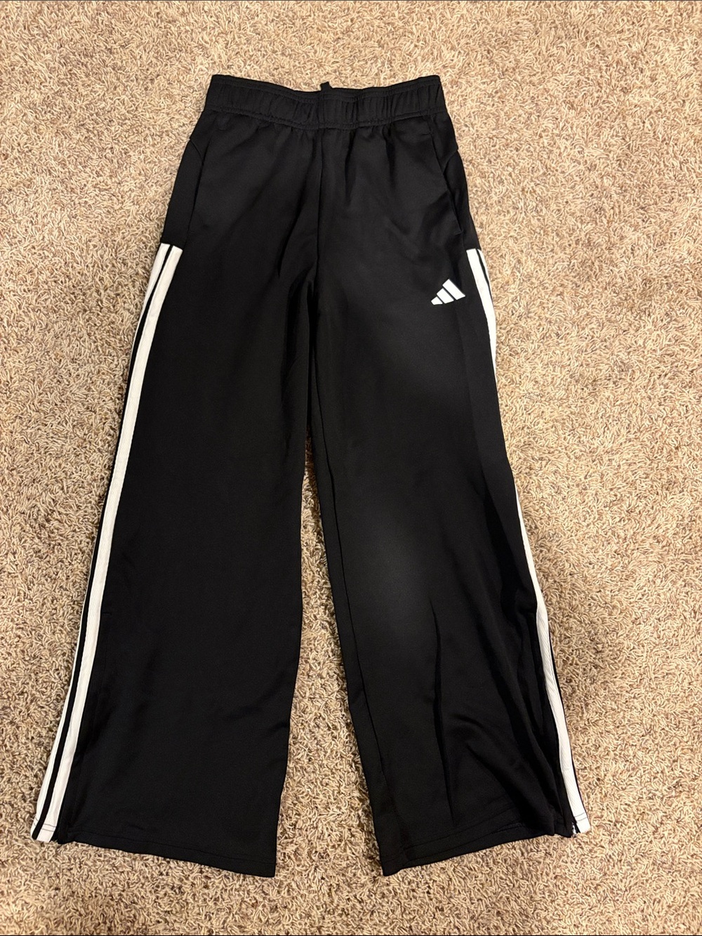 adidas Black womens Joggers with White Side Stripes